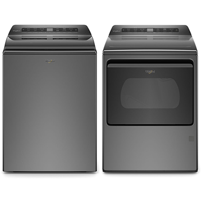 Whirlpool Ultimate TopLoad Washer & Dryer, Chrome Shadow